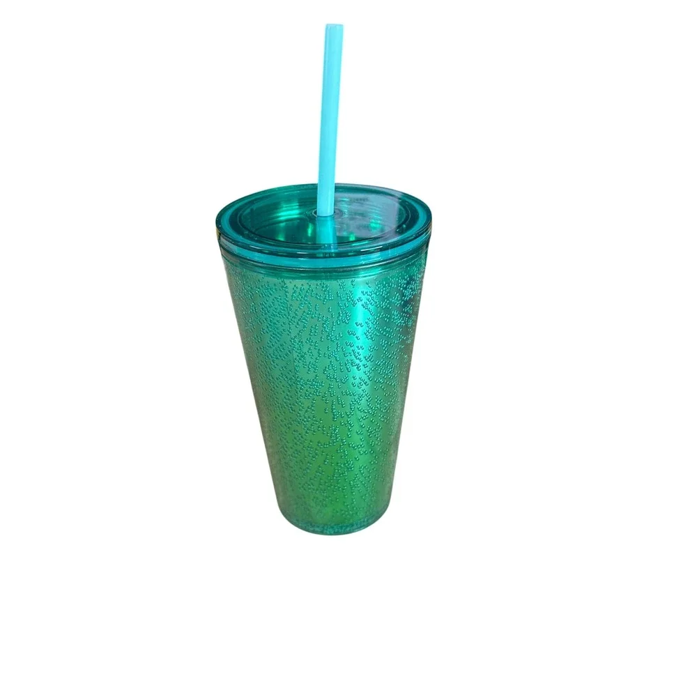 Starbucks Teal Green Bubble Dew Drop Cold Cup Tumbler 16oz Grande New‎
